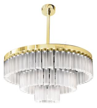 Lustre Orgue 3 rangs Dor&eacute; - Lalique