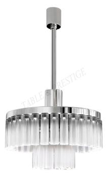 Lustre Orgue 2 rangs moyen mod&egrave;le Chrom&eacute; - Lalique