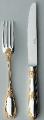 Pastry fork in sterling silver gilt (vermeil) - Ercuis