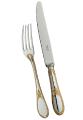 Salad serving fork in silver lated and gilding - Ercuis