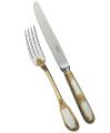 Carving fork in sterling silver and gilding - Ercuis