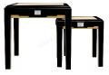 Raisins side table, small size Black lacquered and ivory ash with Clear crystal - Lalique