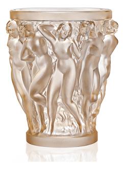 Bacchantes small vase in gold luster crystal, small size - Lalique