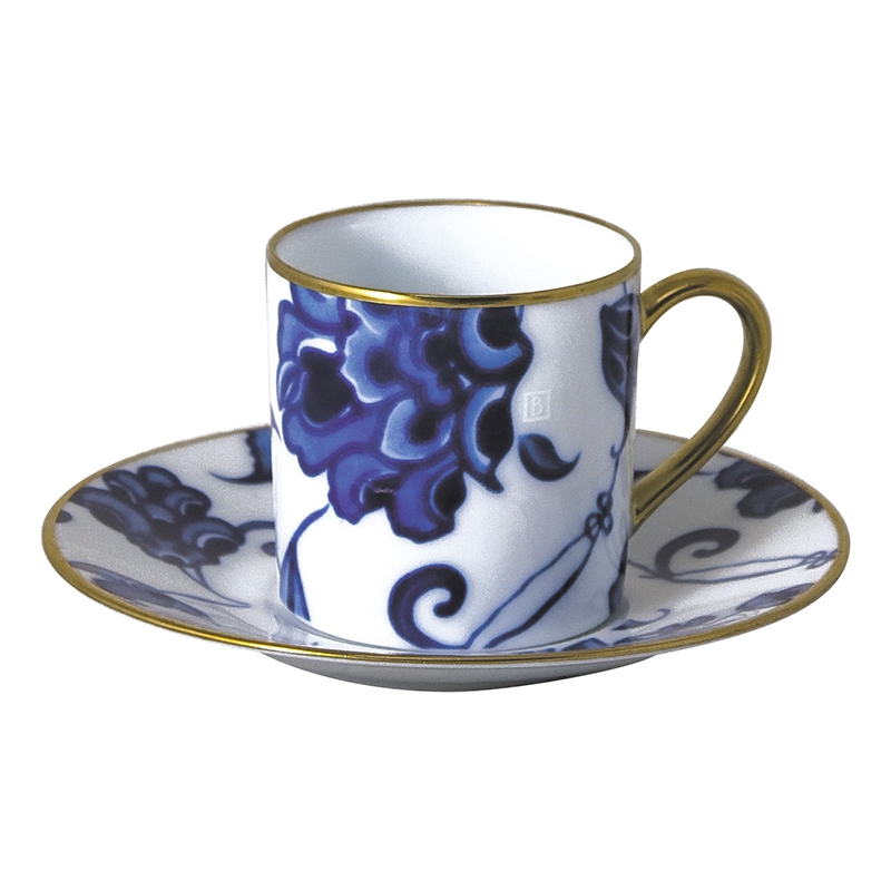 Tasse et soucoupe café bleu - Bernardaud