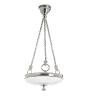 Ginkgo ceiling lamp in clear crystal, shiny and brushed nickel finish, small size - Lalique