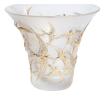 Hirondelles flared vase clear and gold stamped - Lalique