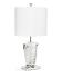 Lampe ginkgo en cristal incolore, finition nickel brillant et satiné, petit modèle - Lalique