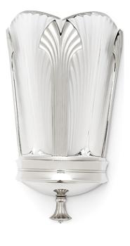 Applique ginkgo en cristal incolore, finition nickel brillant et satiné, petit modèle - Lalique