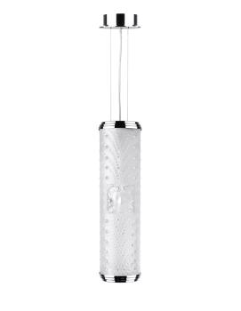 Suspension coutard en cristal incolore, finition chrome - Lalique